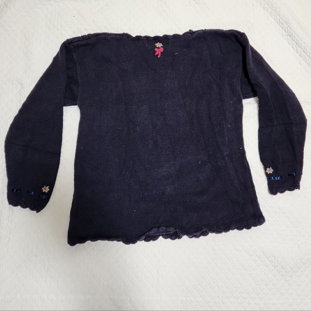 Embroidered Navy Sweater - Picture 2 of 3